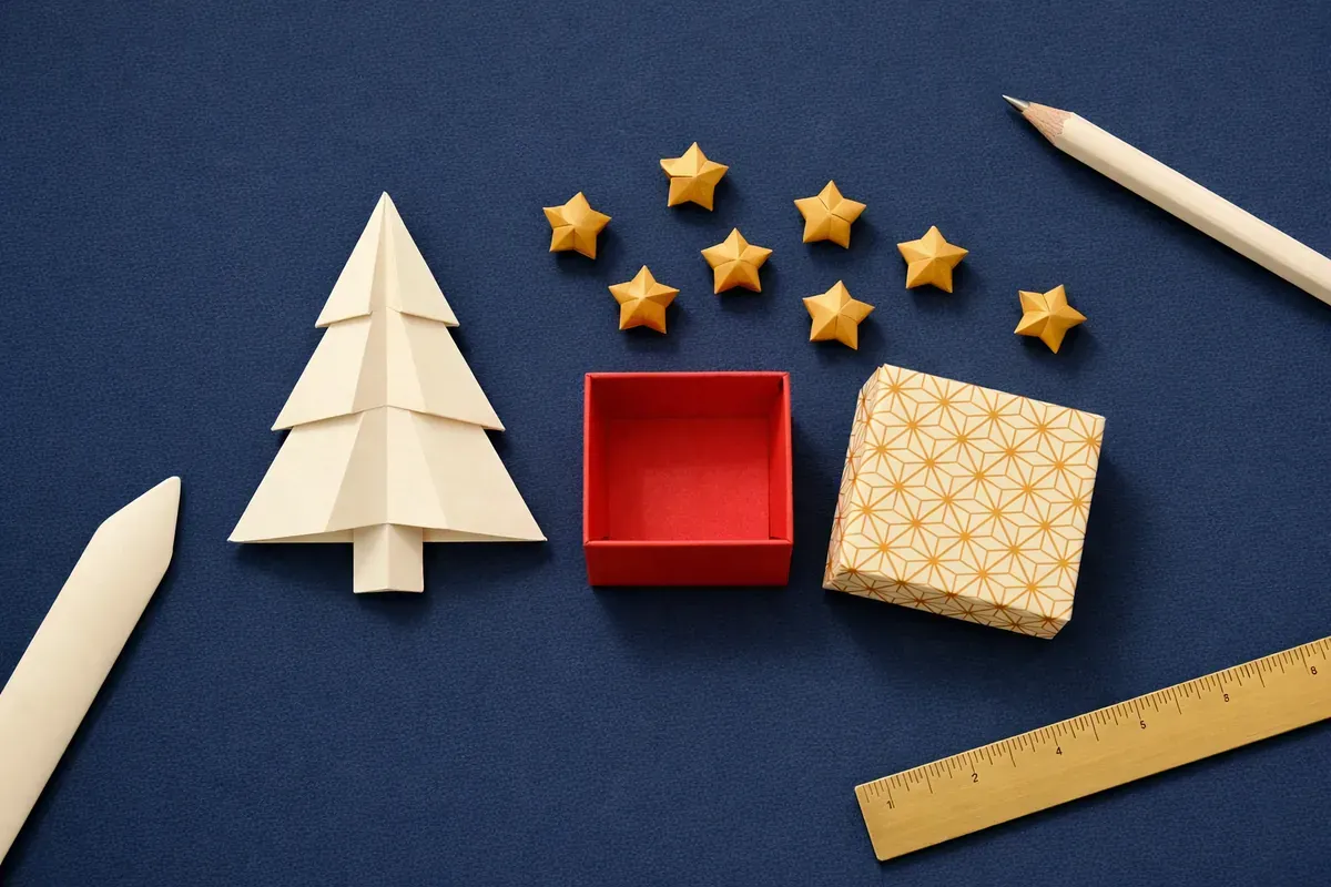 L'origami de Noël : sapins, étoiles et boîtes à plier pas à pas
